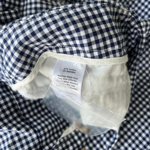 Talbots Perfect Skimmer Pedal Pusher Pants Slim Leg Navy White Check 22WP NWT - Picture 9 of 9